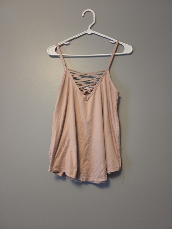 Tops - Women's Blush Pink Strappy V-Neck Tank Top